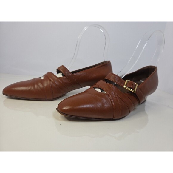 Fragiacomo Shoes Wmn 38 Cognac Leather Mary Jane Academia Librarian Granny - Picture 4 of 12